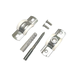 Сантехнический хомут с шурупом и дюбелем ООО "ПЗМ" М8 3/4 (25-28 мм) белый ХБ02-028 24226