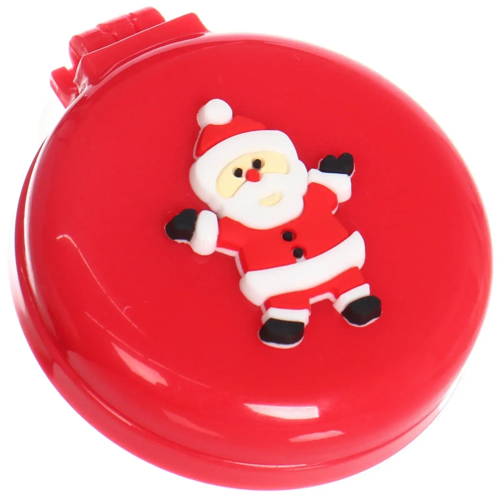 Расчёска массажная складная с зеркалом «Новогодний Дед Мороз», цвет микс, d-6см