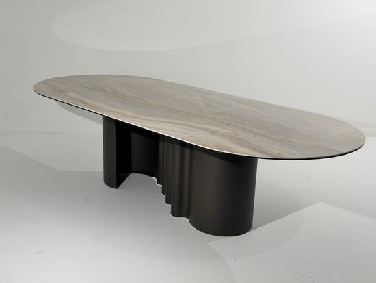 Стол ВЕНТО (VENTO) 280 ТОПАЗ TL-617, испанская керамика/ Коричневый графит каркас