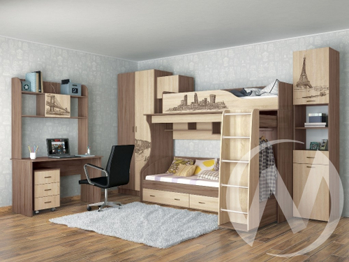Детская "Орион" (дуб сонома/ясень шимо) Комплектация 1