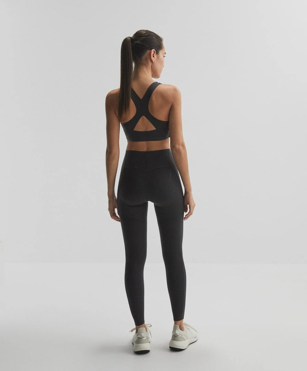 OYSHO Компрессионные легинсы Compressive Raise Up длиной 65 см до щиколотки, черный