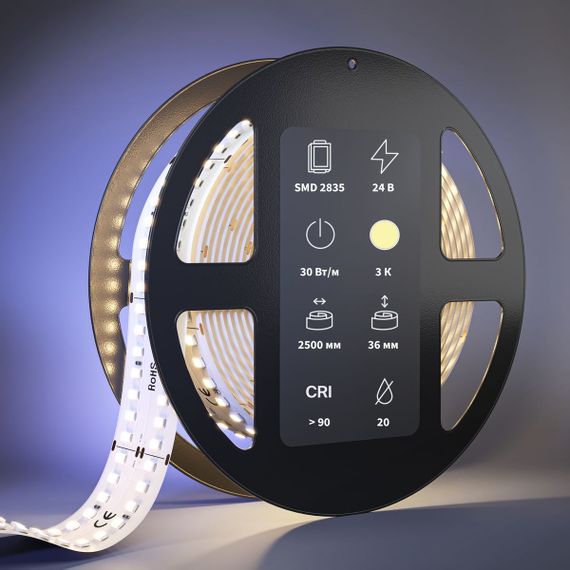 Светодиодная лента Maytoni 30W/m 280LED/m 2835SMD теплый белый 2,5M 201117