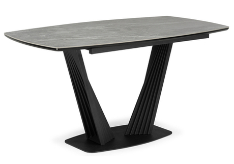 Керамический стол Woodville Вейл 140(180)х80 larka grey, черный