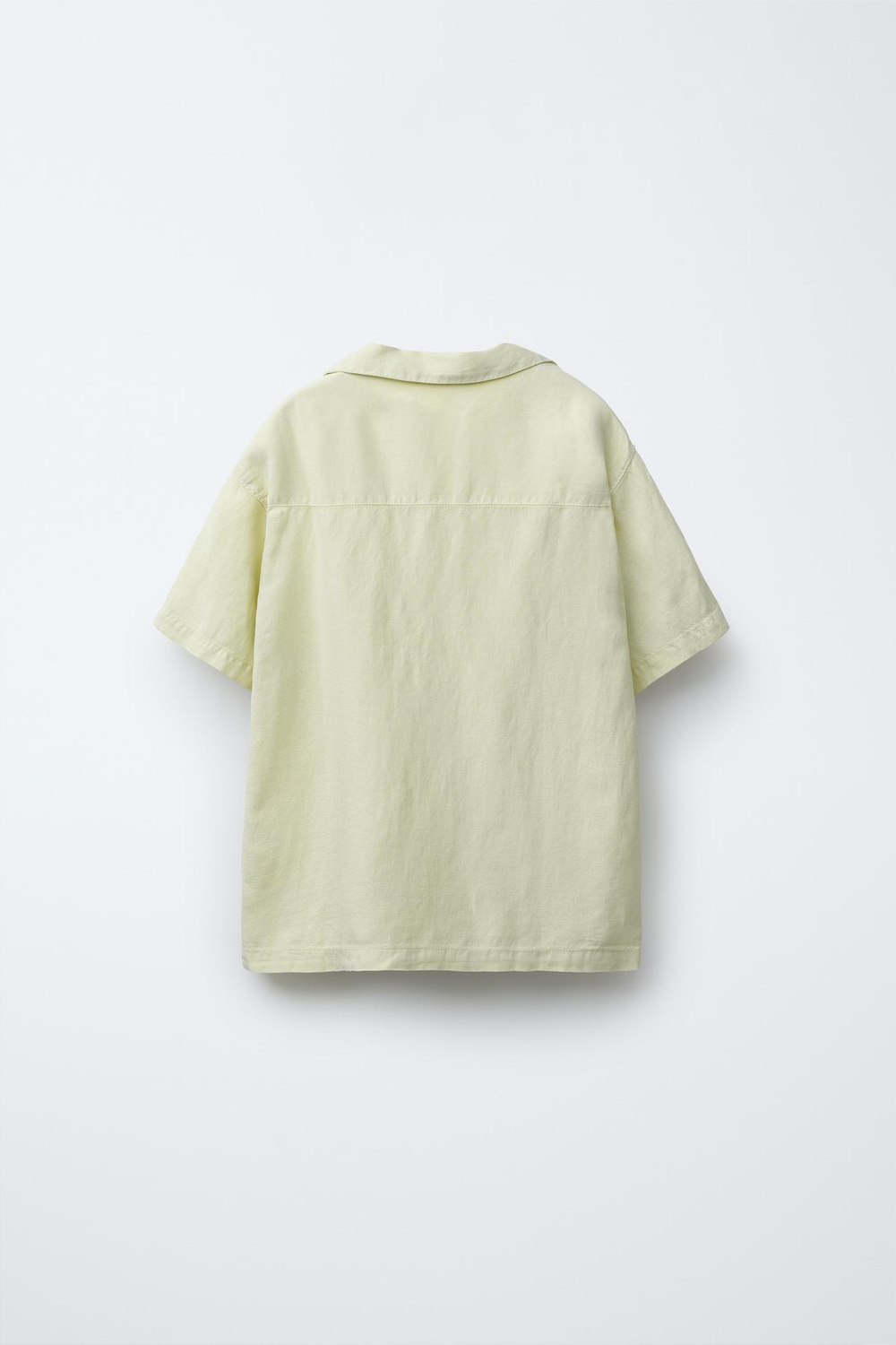 ZARA ЛЬНЯНАЯ РУБАШКА, СВЕТЛО-ЗЕЛЕНЫЙ