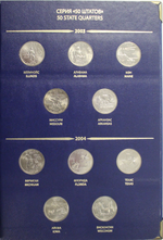 Набор 56 монет 25 центов Штаты и территории США в Альбоме Albo Numismatico