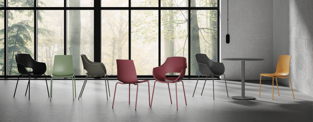 Кресло пластиковое на полозьях Papatya Opal Sled Pro, кирпично-красный