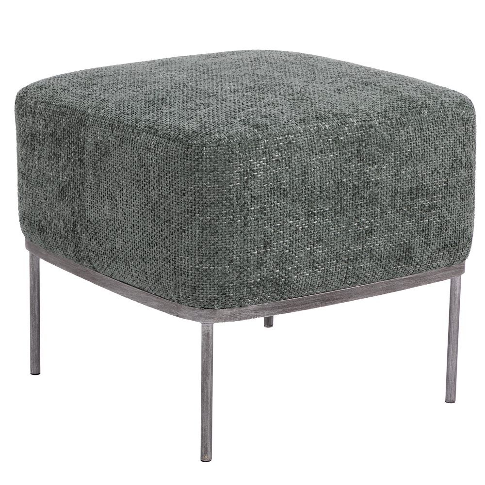 Банкетка Monstera Deliciosa (Монстера) Квадро Лазурный Античное серебро