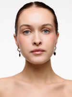 Серьги "Whale Amour" silver черный агат