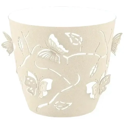 Горшок для цветов Plast Team Butterflies 0,7 л D115 мм круглый 115х105 мм молочный тум