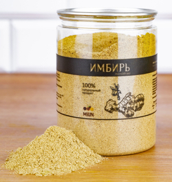 Имбирь молотый сушеный натуральный (корень имбиря сушеный молотый) Индия, MIUN, 230 гр.