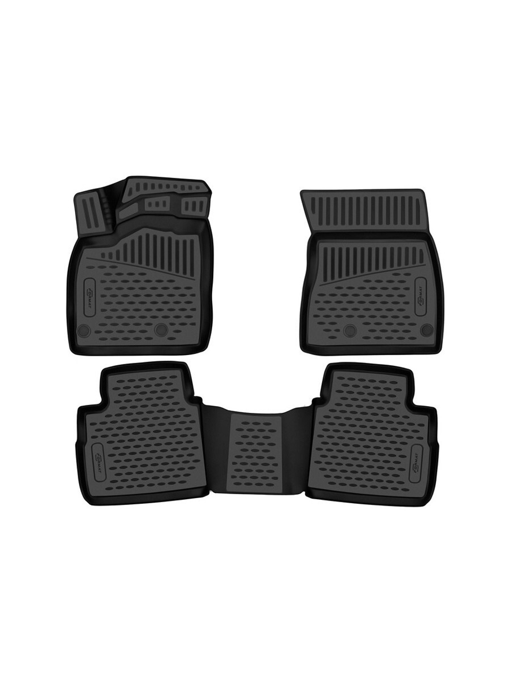 Коврики в салон для NISSAN Rogue 2021-, 3шт. (Повышенная устойчивость, повышенная износостойкость) FORMAT.3DAN0028210K