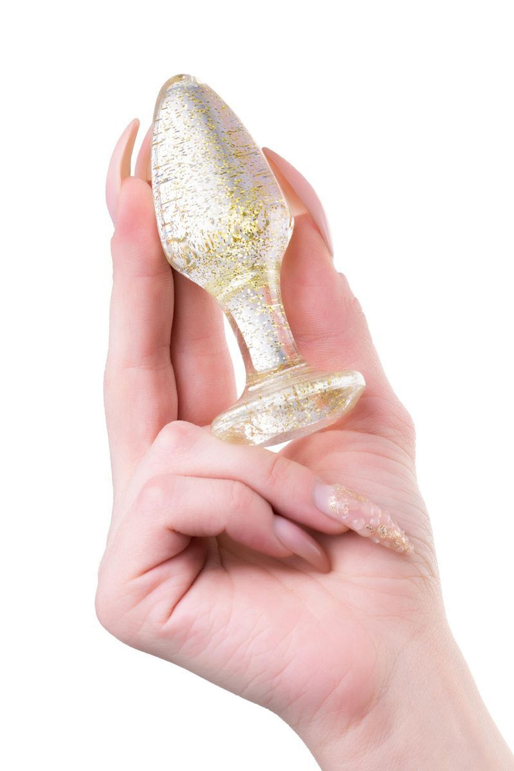 Золотистая акриловая анальная втулка - 8 см. (Цвет: золотистый)