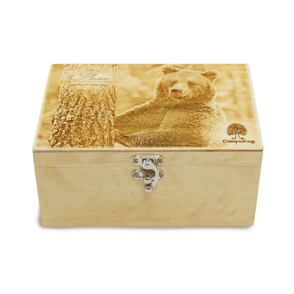 Подарочная шкатулка с гравировкой Медведь_3
