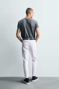 ZARA ДЖИНСЫ SKINNY FIT С РАЗРЕЗАМИ, БЕЛЫЙ