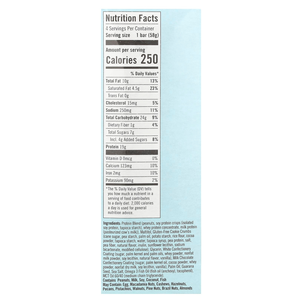 JiMMY!, Bars With Benefits, протеиновый батончик, печенье с кремом, 4 батончика, 58 г (2,05 унции)