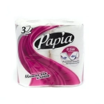 Бумага туалетная PAPIA 3 сл., 4 рул., белая