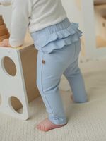 Брюки из джинскота с рюшей "Голубые" 0+