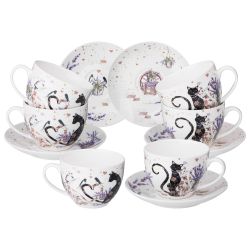 ЧАЙНЫЙ НАБОР LEFARD "ЛАВАНДОВЫЕ КОТЫ" НА 6 ПЕР. 12 ПР. 275 МЛ (КОР=4НАБ.)