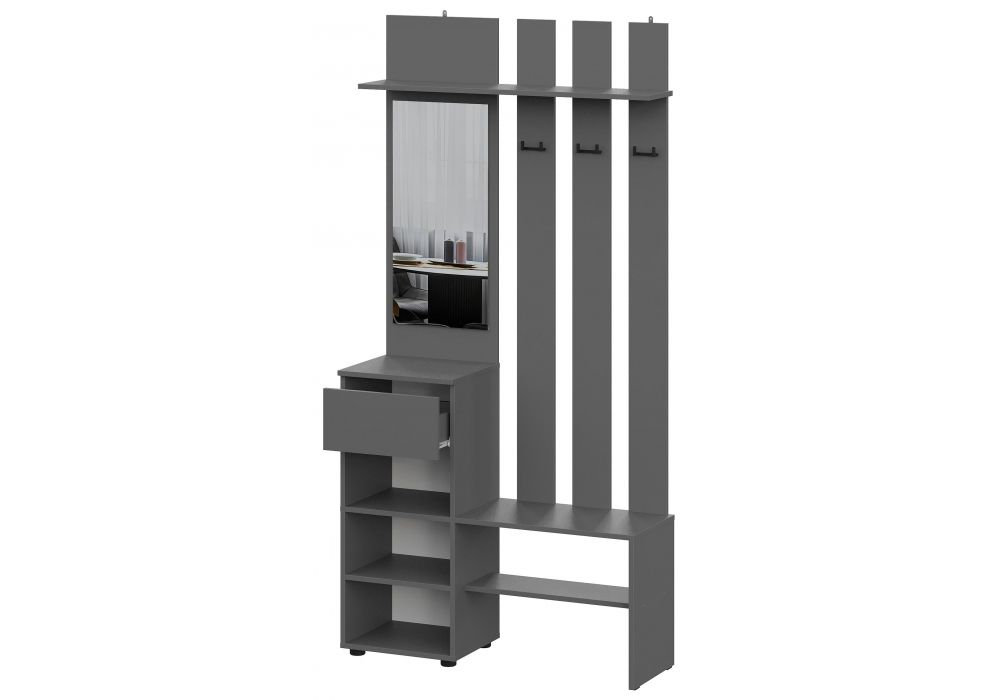 Готовая прихожая Сибити графит серый