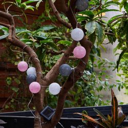 USL-S-230-PM1800 COTTON BALLS-1 Садовая гирлянда на солнечной батарее Клубки. 10 светодиодов. Теплый белый свет. 1xАА Ni-Mh аккумулятор в-к. IP44. TM Uniel