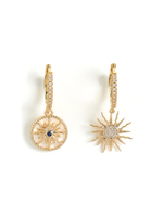 Серьги "Crystal Sun White" с перламутром Gold