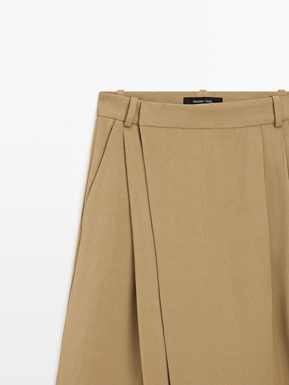 Massimo Dutti Брюки-парео из струящейся ткани, бежевый