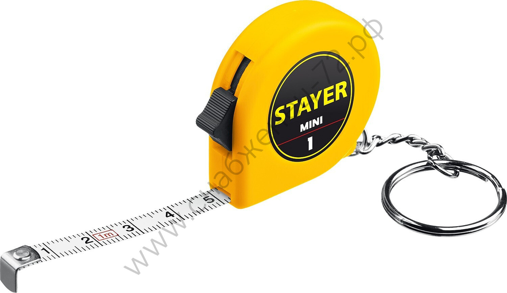 STAYER Mini, 1 м х 6 мм, рулетка-брелок (34140-1)
