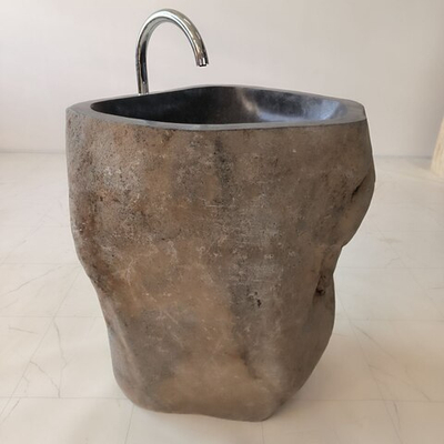 Раковина напольная из речного камня 77х57х90 см