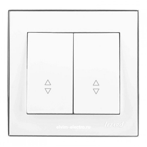 Выключатель 2-кл CУ Мира белый проходной Lezard