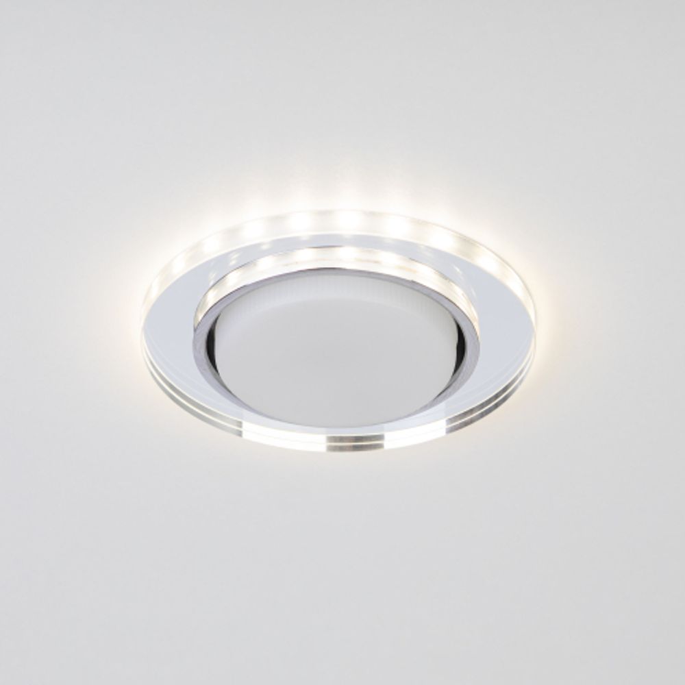 Светильник встраиваемый cо светодиодной подсветкой ЭРА DK LD51 MR под лампу GX53 зеркальный | Встраиваемые LED светильники