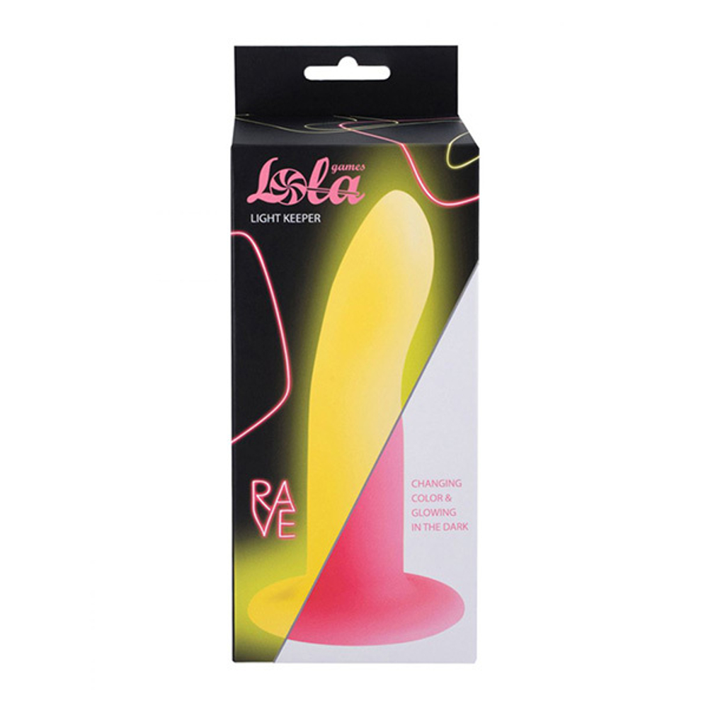 Розовый светящийся в темноте дилдо 13,3см Lola Games Rave Light Keeper 5012-01lola