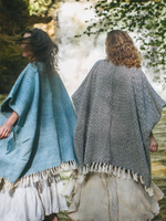 Бохо-накидка из фактурного хлопка (черный/ромб)