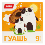 Гуашь 9 цветов 15 мл "FUNNY FRIENDS" (Lori)