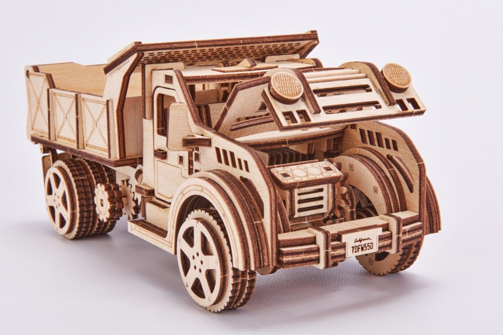 Механический 3D-пазл из дерева Wood Trick Грузовик-Самосвал