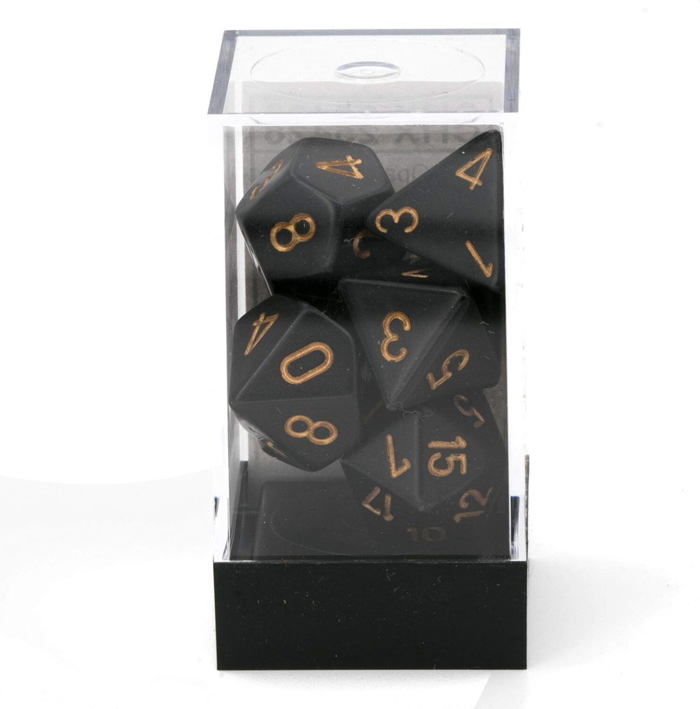 Chessex 7-dice set Opaque Black/Gold