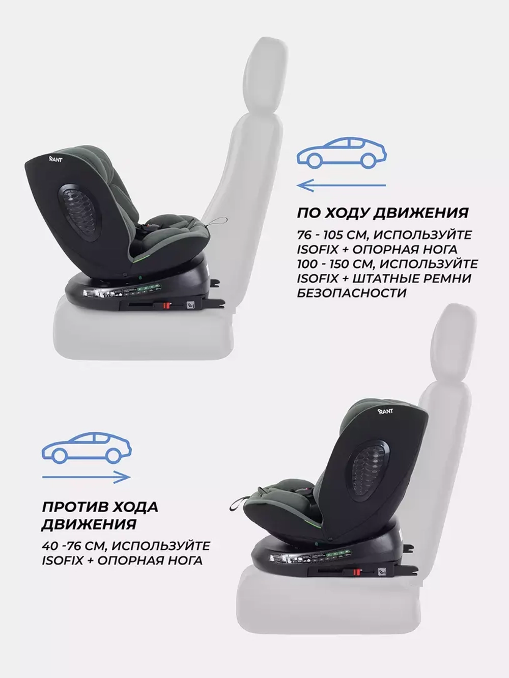 Автокресло RANT AY819 "HELIX" isofix (40-150см)