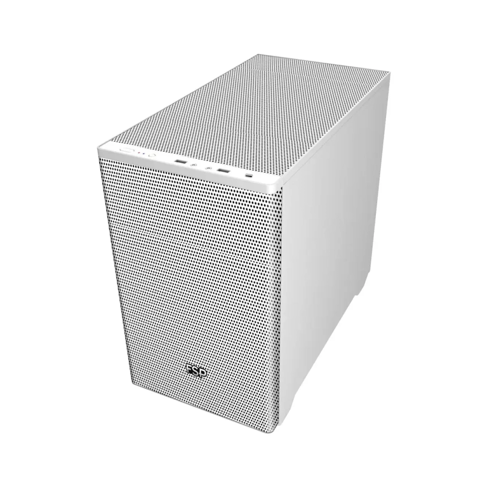 Компьютерный корпус FSP CST360W, Без БП, 2xUSB3.0/1xType-C, 2xFAN120, Tempered Glass, White, mATX
