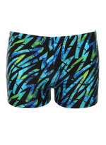 Мужские плавки-боксеры с цветными зигзагами (Размер: XL) (Цвет: голубой с черным)