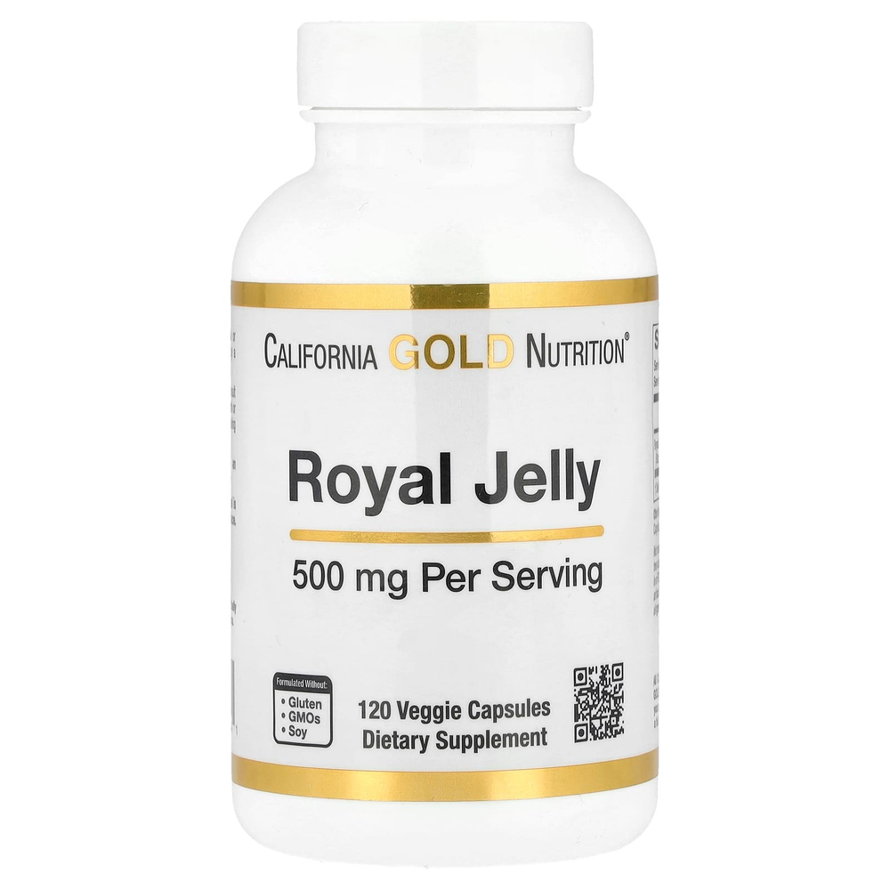 California Gold Nutrition, маточное молочко, сублимированный концентрат, 500 мг, 120 растительных капсул