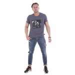 Мужская футболка с круглым вырезом темно-серая с принтом Sesmik O005