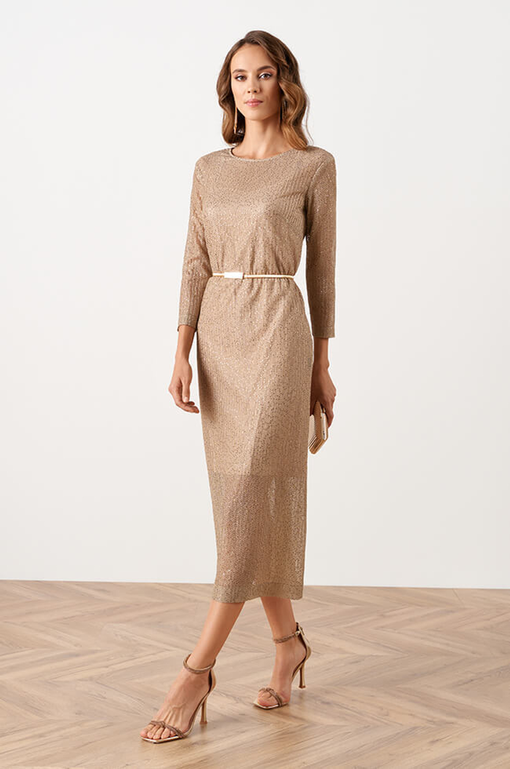 51543 Платье женское (пепельно-бежевый)