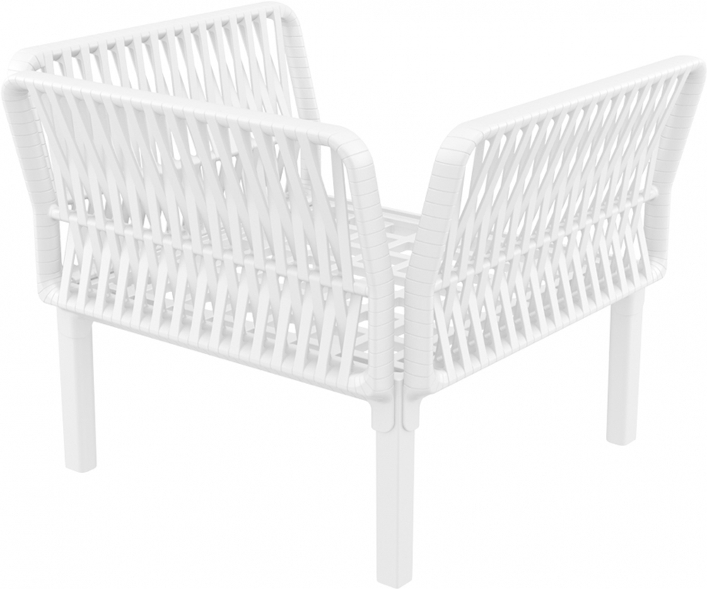 Кресло пластиковое с подушками Siesta Contract Portofino Lounge, белый, бежевый