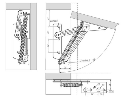 Петля мебельная антресольная № 605 (ОЗМФ)(50)