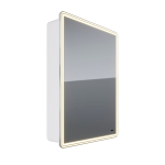 Шкаф зеркальный Lemark ELEMENT 60х80 см 1 дверный, петли справа, с подсветкой, с розеткой, цвет корпуса: белый