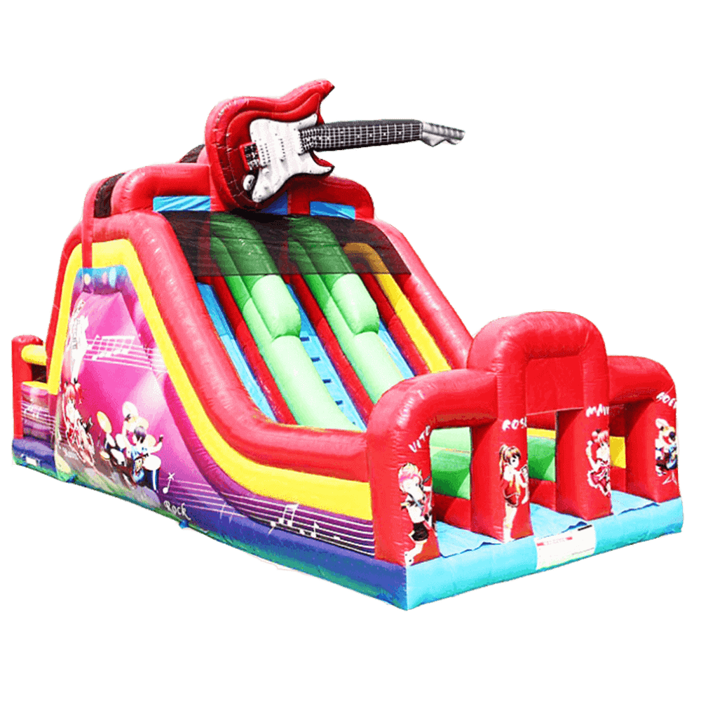 Детский надувной батут-горка "Love music"