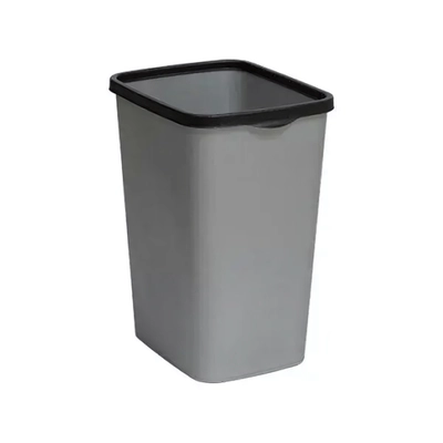 Ведро для мусора 9л с фиксатором Tandem (сер.металлик/черный)