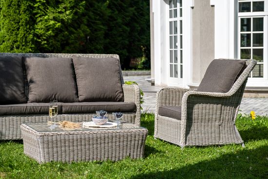 "Гляссе" лаунж-зона из искусственного ротанга, цвет бежевый