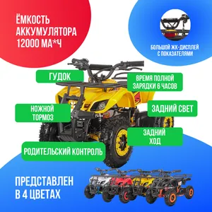 Детский электроквадроцикл WHITE SIBERIA SNEG MINI 1000W - Желтый фото №4