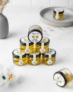 Набор свадебных бонбоньерок (свадебные комплименты для гостей) "Пчелки", 9 баночек с медом по 35 грамм