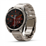 Смарт-часы Garmin Fenix 8, AMOLED Sapphire,Titanium, светло-серый титановый браслет, 010-02904-40
